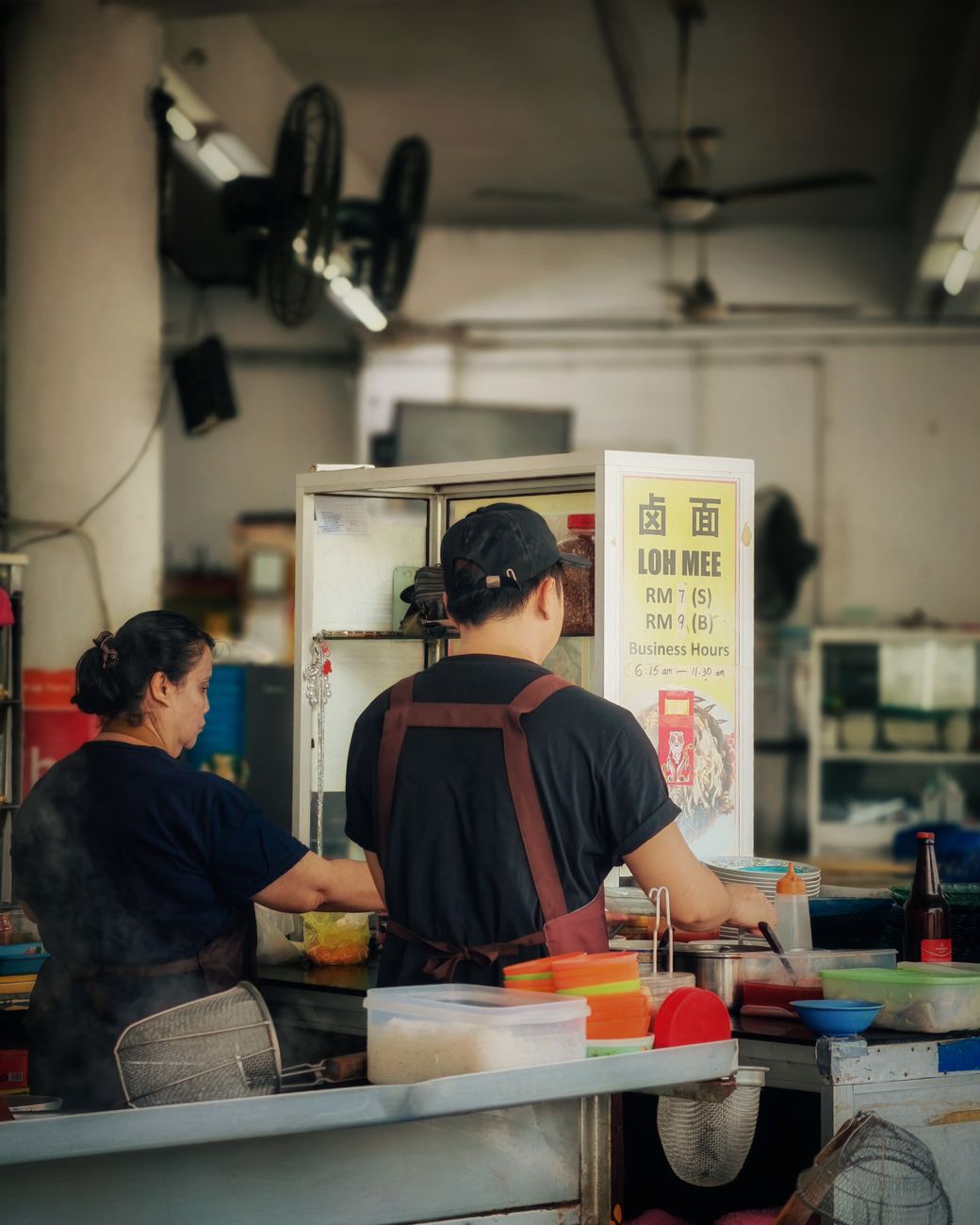 Preparation of Penang laksa dish
